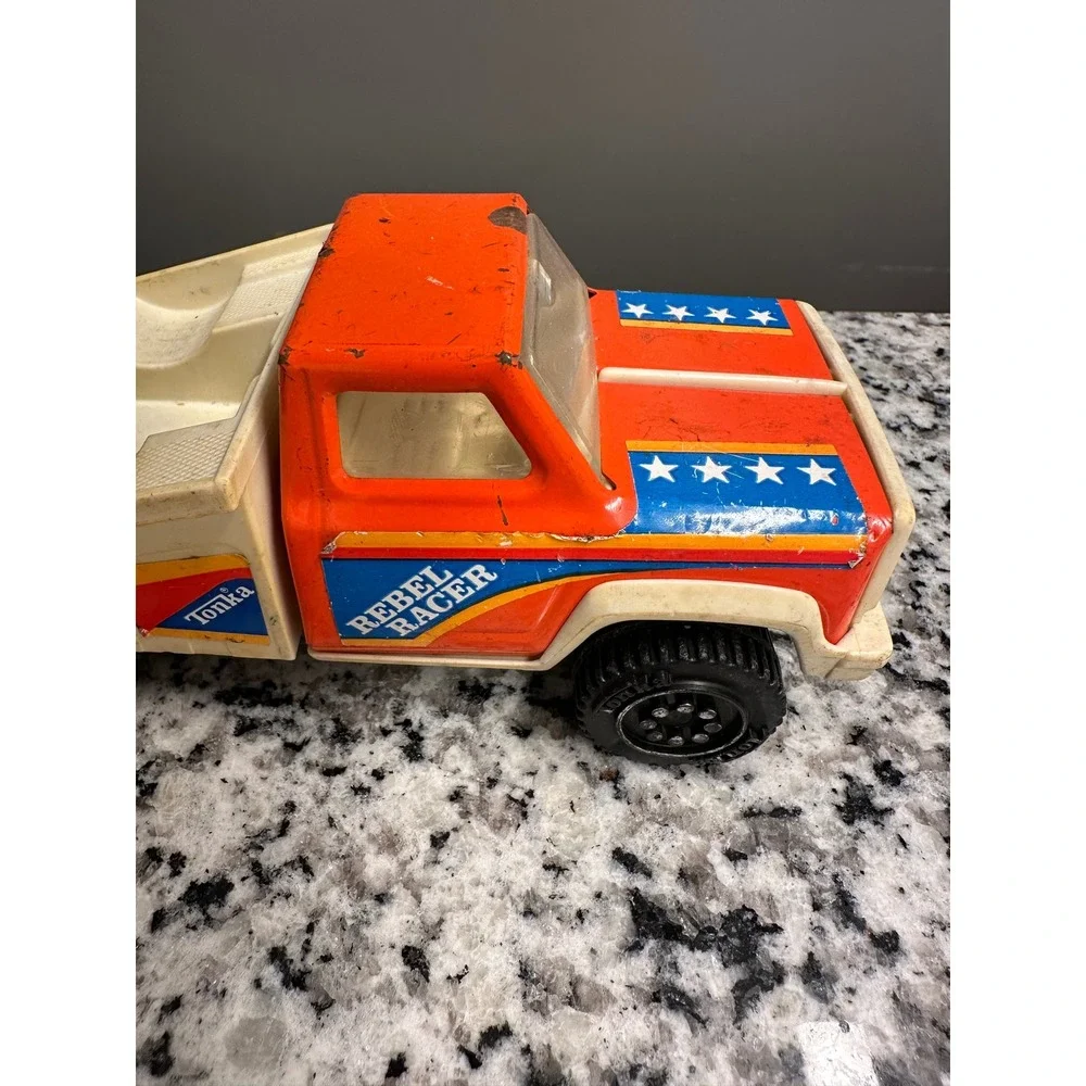Vintage Tonka Rebel Racer‎ Toy Truck Flatbed Tow Truck Toy Orange